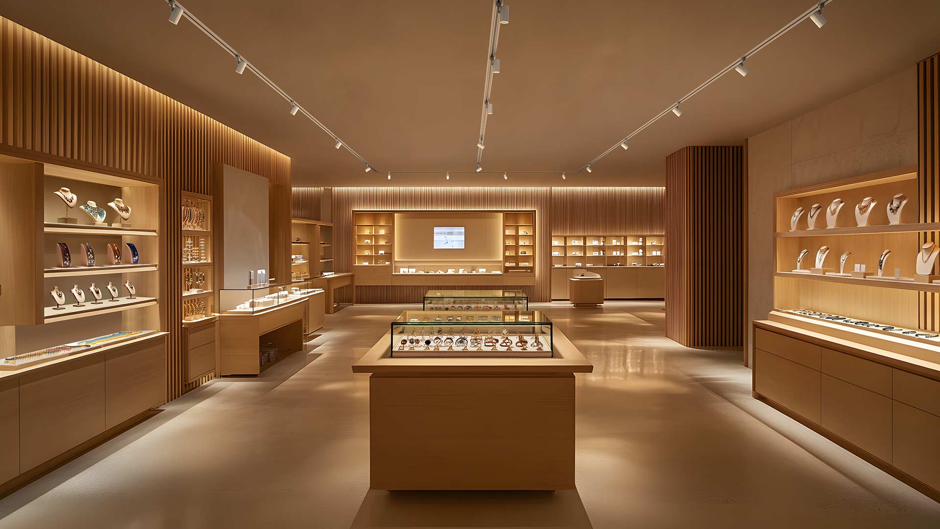 Juno Trac Linear Ambient fixtures illuminate office lobby